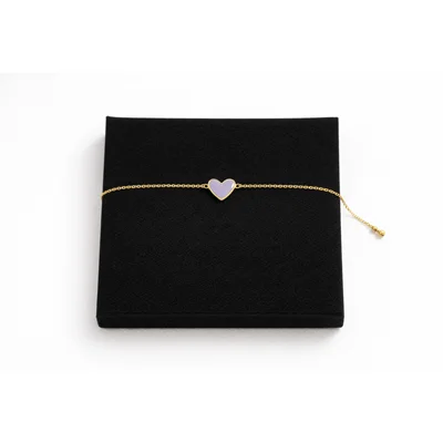 دستبند قلب میناکاری بنفش