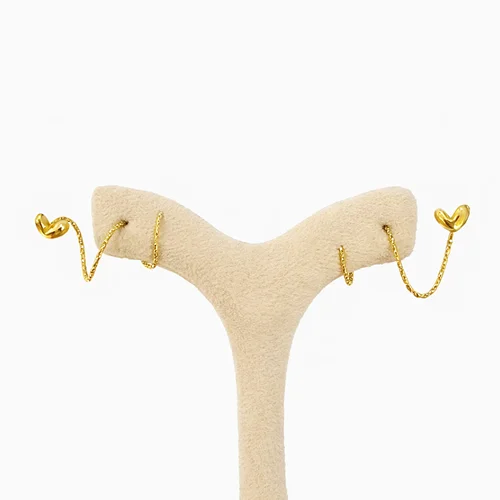 گوشواره سه لاین قلب دامله تراش