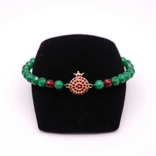 دستبند انار مخراجی با عقیق