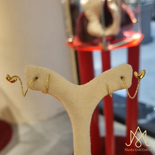 گوشواره سه لاین قلب دامله تراش