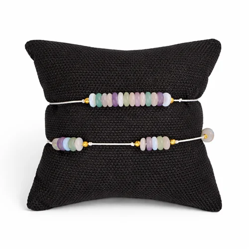 دستبند رز کوارتز و امیتیس