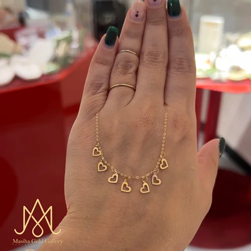 گردنبند پولکی چند قلبی