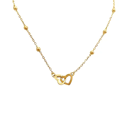 گردنبند دوقلب درهم  و گوی