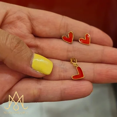 نیم ست قلب قرمز