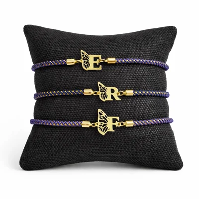دستبند حروف اسم و بال پروانه