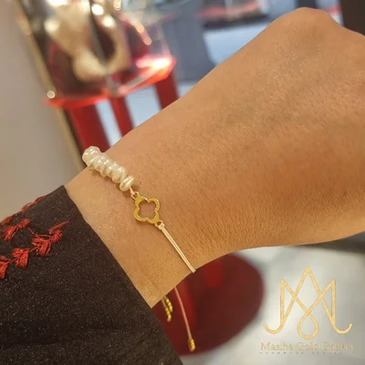 دستبند ونکلیف توخالی مروارید