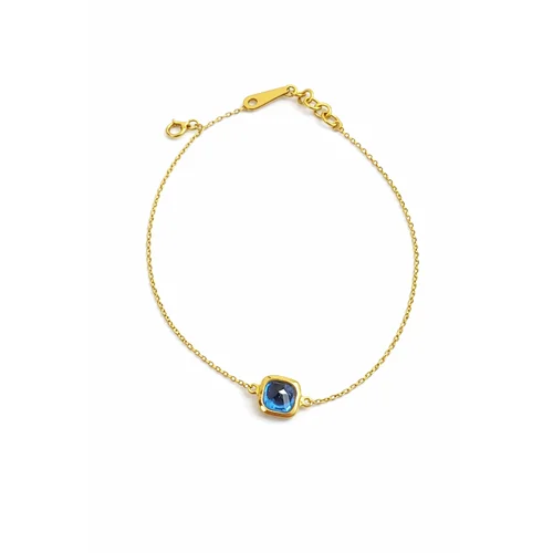 دستبند تک نگین آبی