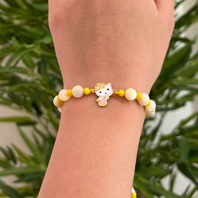 دستبند گربه فانتزی زرد