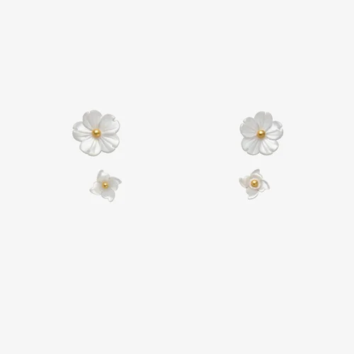 گوشواره میخی گل و صدف