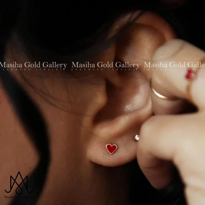 گوشواره قلب ریز میناکاری