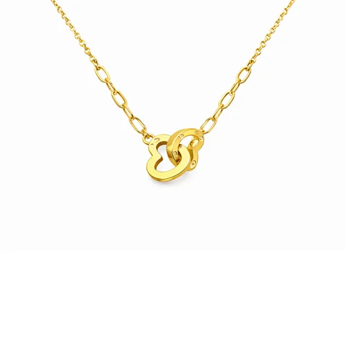 گردنبند وارداتی دو قلب تو هم