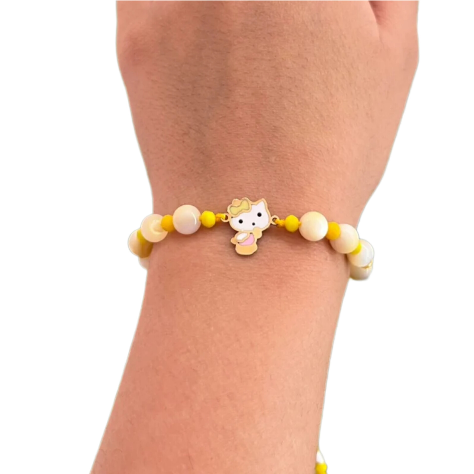 تصویر دستبند گربه فانتزی زرد 