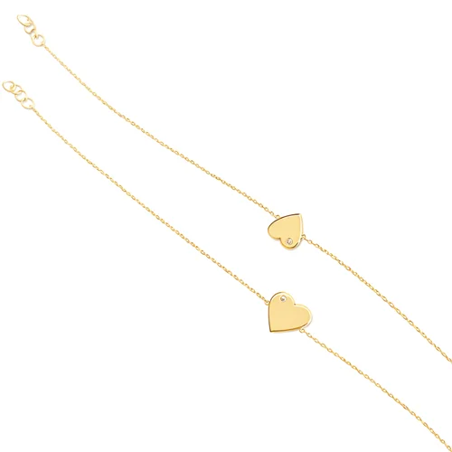 دستبند قلب تک نگین